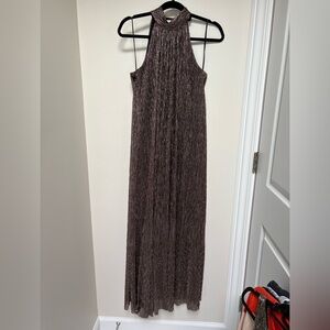 STATE Shimmering Brown Maxi Romper Dress